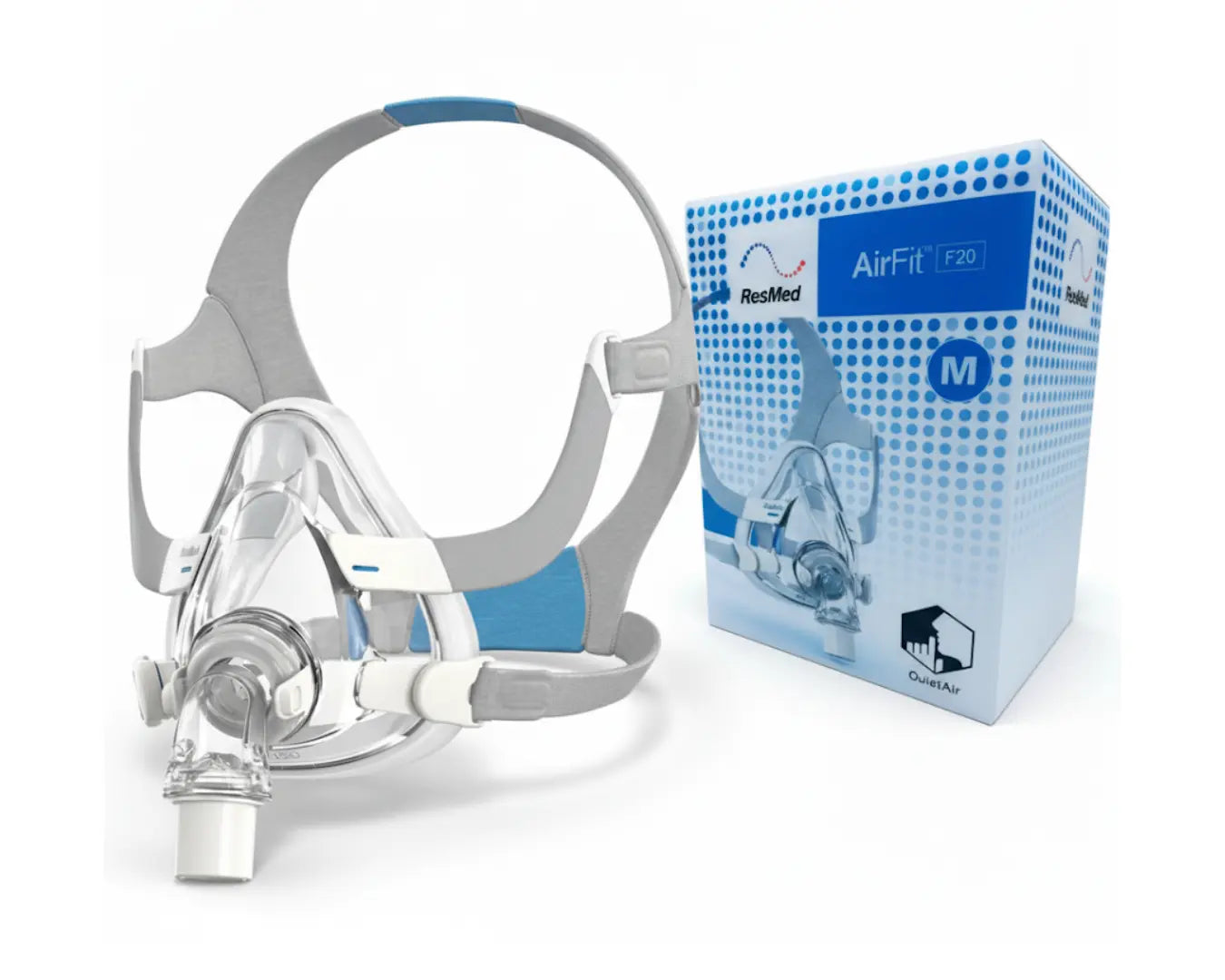 ResMed AirFit F20 Full Face CPAP Mask – Comfortable, Leak-Free, Quiet Sleep Therapy - CPAPstudio.co.uk