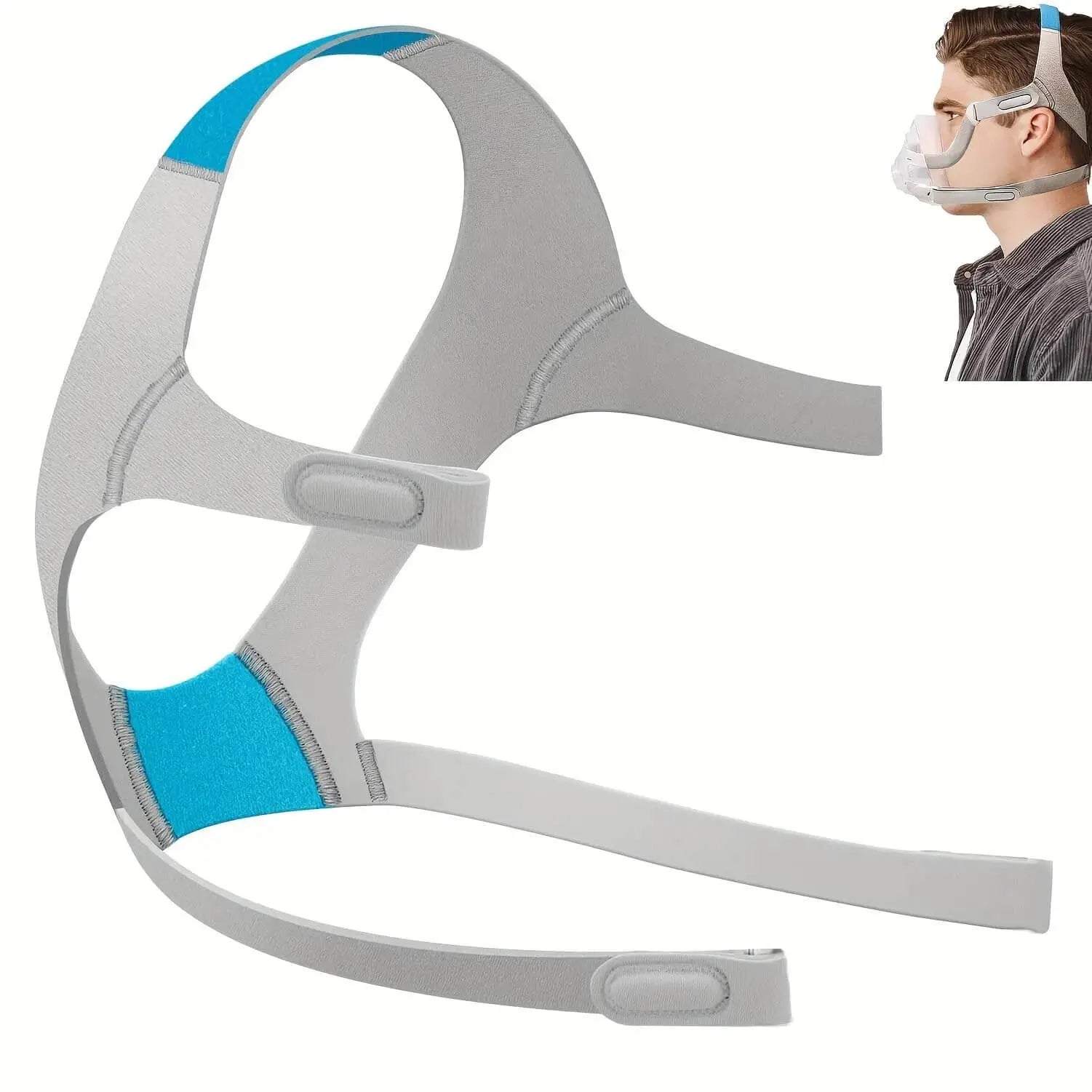 AirFit F20 headgear for CPAP with magnetic clips, designed for comfort and ease of use.