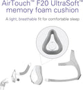 ResMed AirTouch F20 large cushion featuring UltraSoft memory foam for a breathable, comfortable sleep fit.