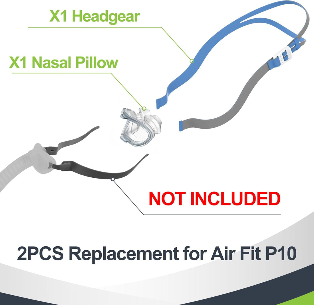 Airfit P10 compatible Nasal Pillow with Headgear – Soft, Adjustable Fit (Frame Not Included)
