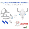 Replacement Frame Elbow Assembly for Resmed AirFit F20 – Full Set Headgear Strap Frame with Magnetic Quick-Release Elbow Clip – Snug Fit, Anti-Slip Design, Compatible with F20 Mask Respure