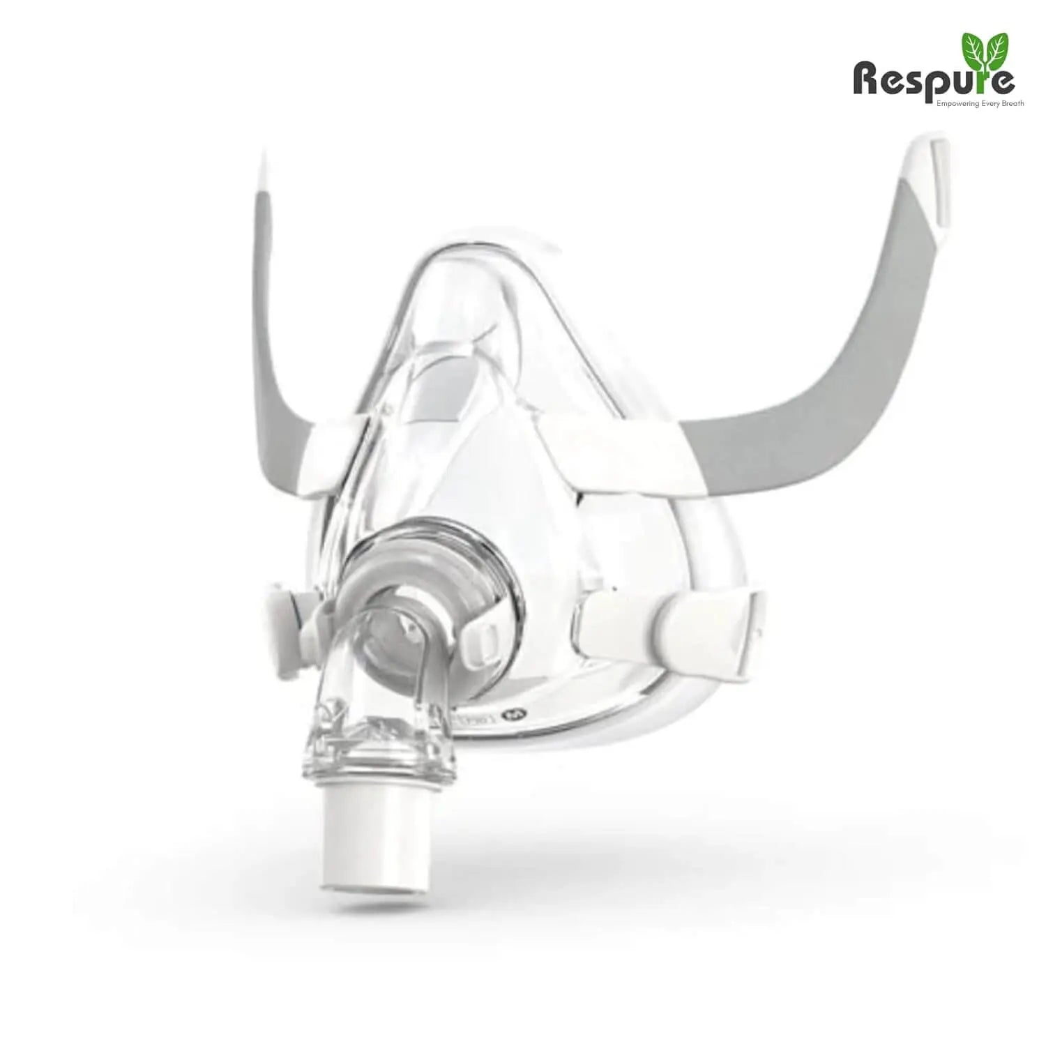 Replacement assembly for AirFit F20, clear mask design with adjustable headgear clips, compatible with CPAP systems.