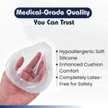 Medical-grade soft silicone cushion for comfort, hypoallergenic, latex-free, ensuring safety for users.