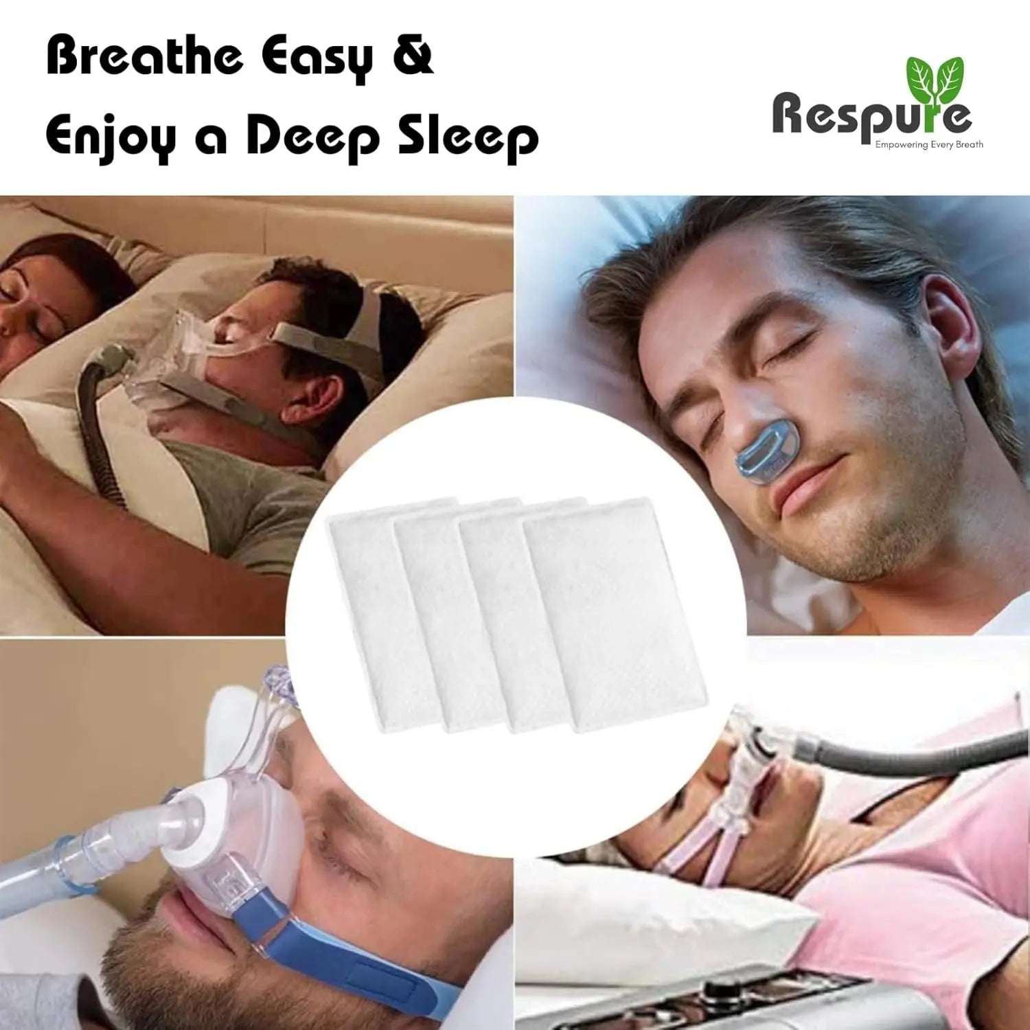 RESPURE CPAP Air Filters Compatible with AirSense, AirCurve 10 & S9 Device, Ultra-Fine Air Filters | Reliable Filtration (60 Filters) Respure