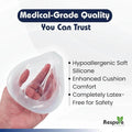 Hypoallergenic soft silicone medical-grade cushion for comfort and safety, completely latex-free.
