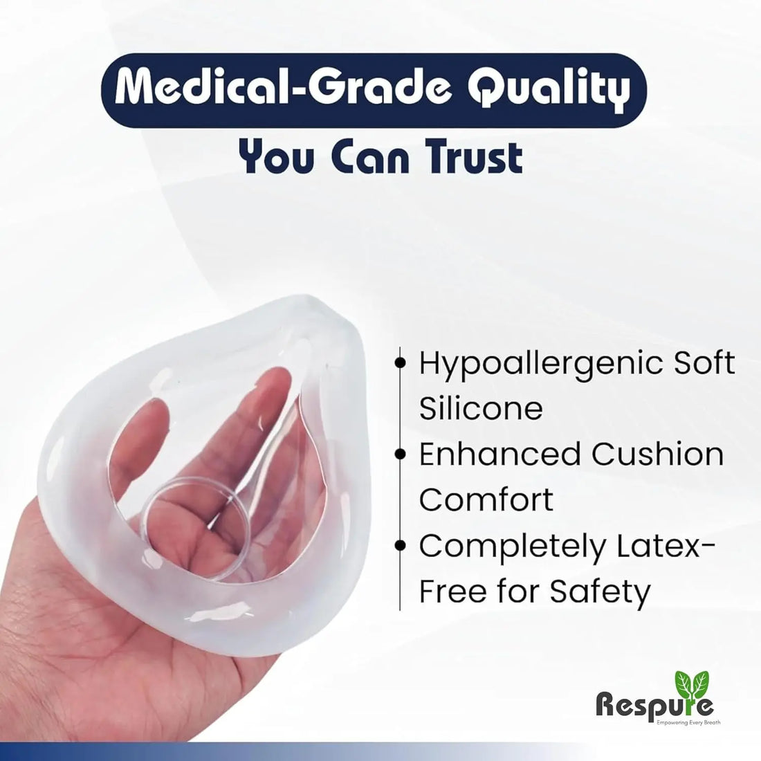 Respure Replacement Cushion for Resmed AirFit F20 Mask - Pack of 2 - High-Quality Soft Silicone, Adaptive Design, Accessories, Sleep Apnea Mask, Comfortable and Secure Seal, Easy to Replace