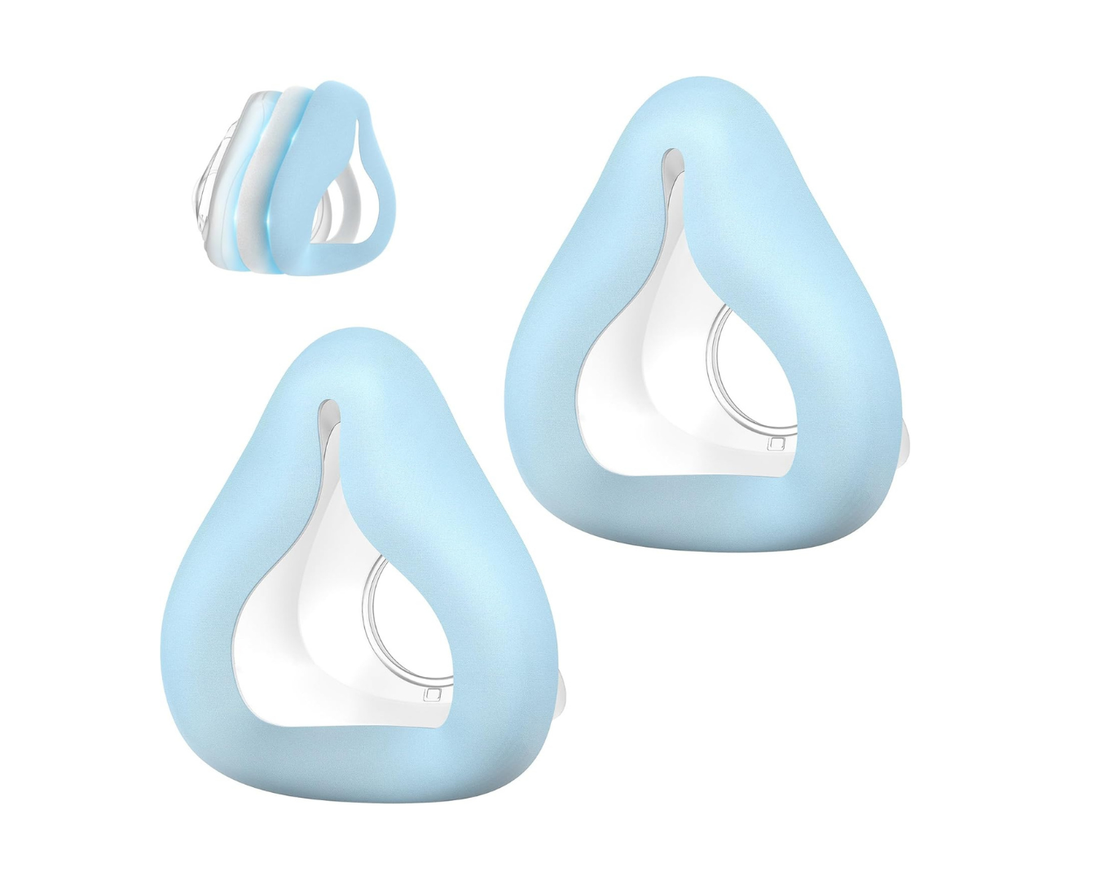 Replacement Full Face Cushions for AirFit F20, 3-in-1 Design with Silicone, Sponge & Fabric, Cozy Touch and Leak-Free Seal, 1 pack or 2 Pack- Blue
