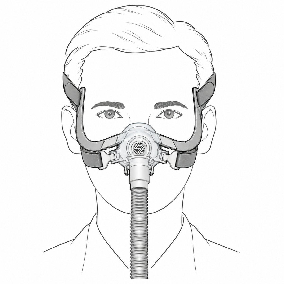Yuwell BreathWear YN-03 Nasal Mask with Headgear and CPAP Tube