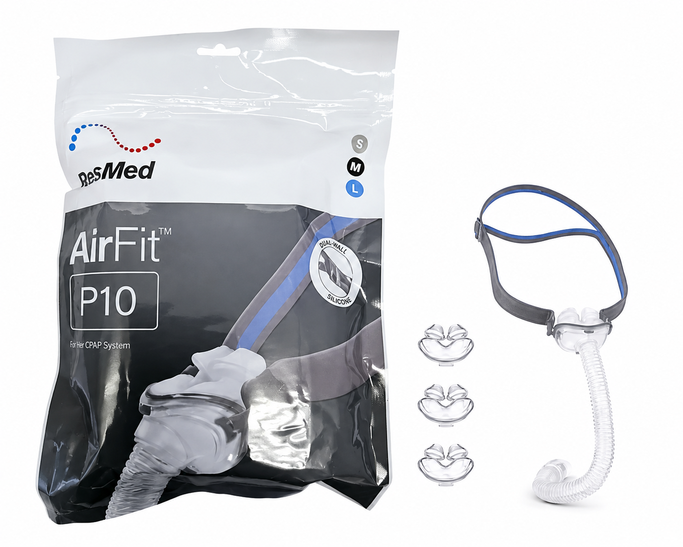 ResMed AirSense 11 AutoSet with AirFit P10 Nasal Pillow Mask – FitPack, Tubing & Humidifier