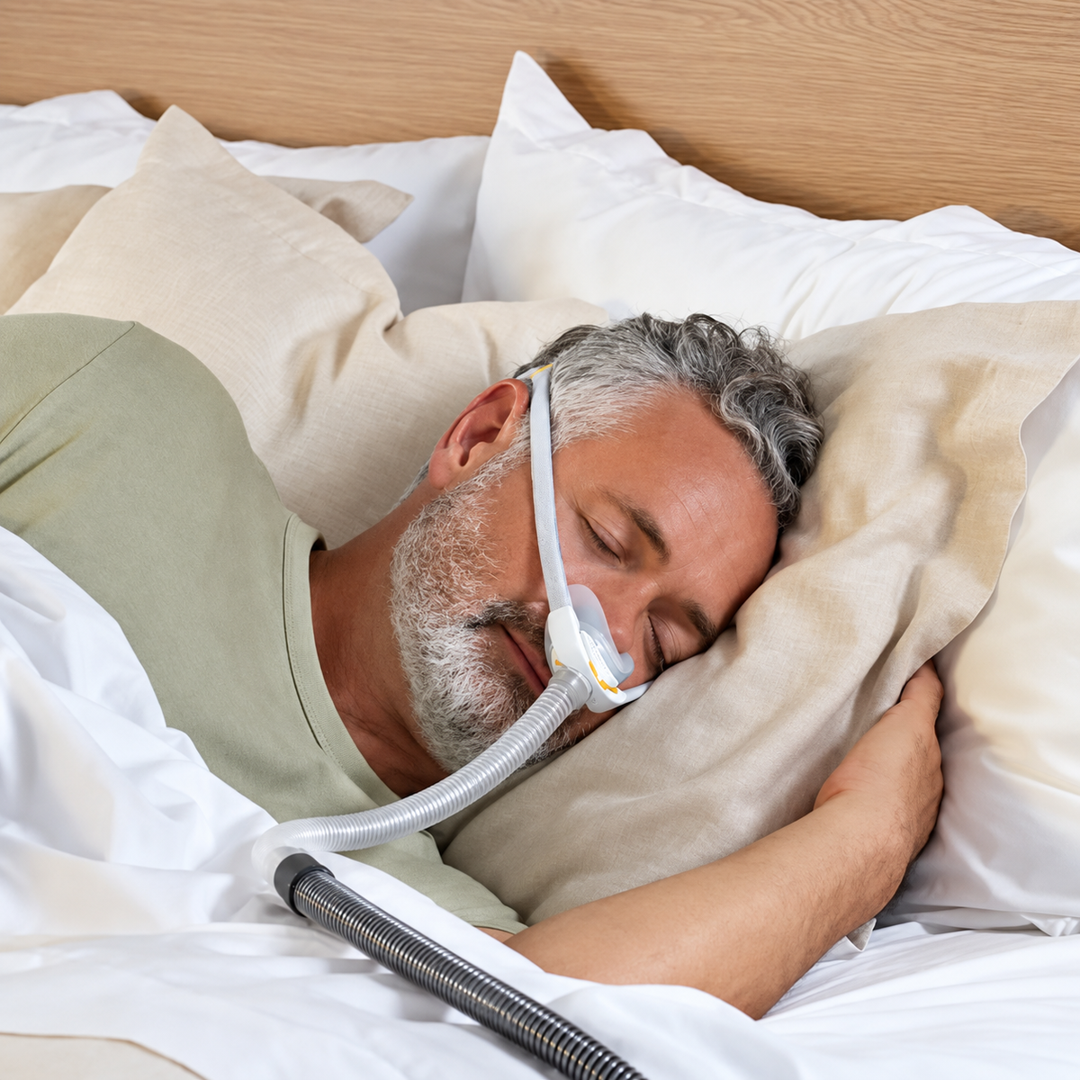 Fisher & Paykel Solo Nasal CPAP Mask While Sleeping