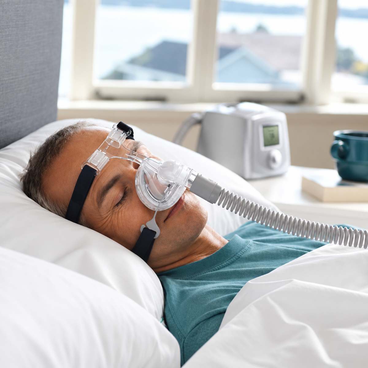 Fisher & Paykel Zest Q Nasal CPAP Mask in Use While Sleeping