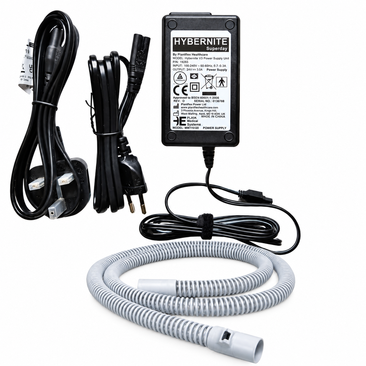 Hybernite Superday Heated Hose with UK and EU Power Plugs