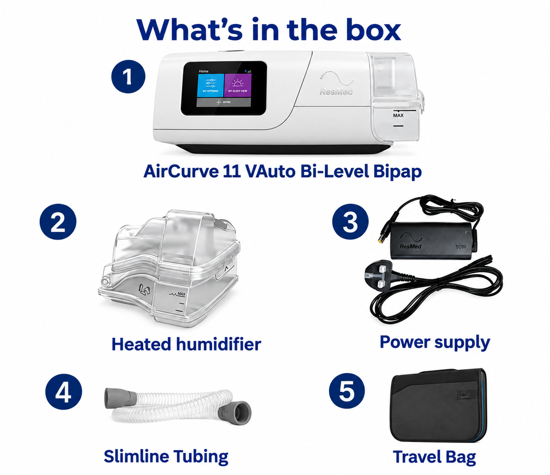 ResMed AirCurve 11 VAuto Bi-Level Bipap With HumidAir- Complete Bundle - CPAPstudio.co.uk