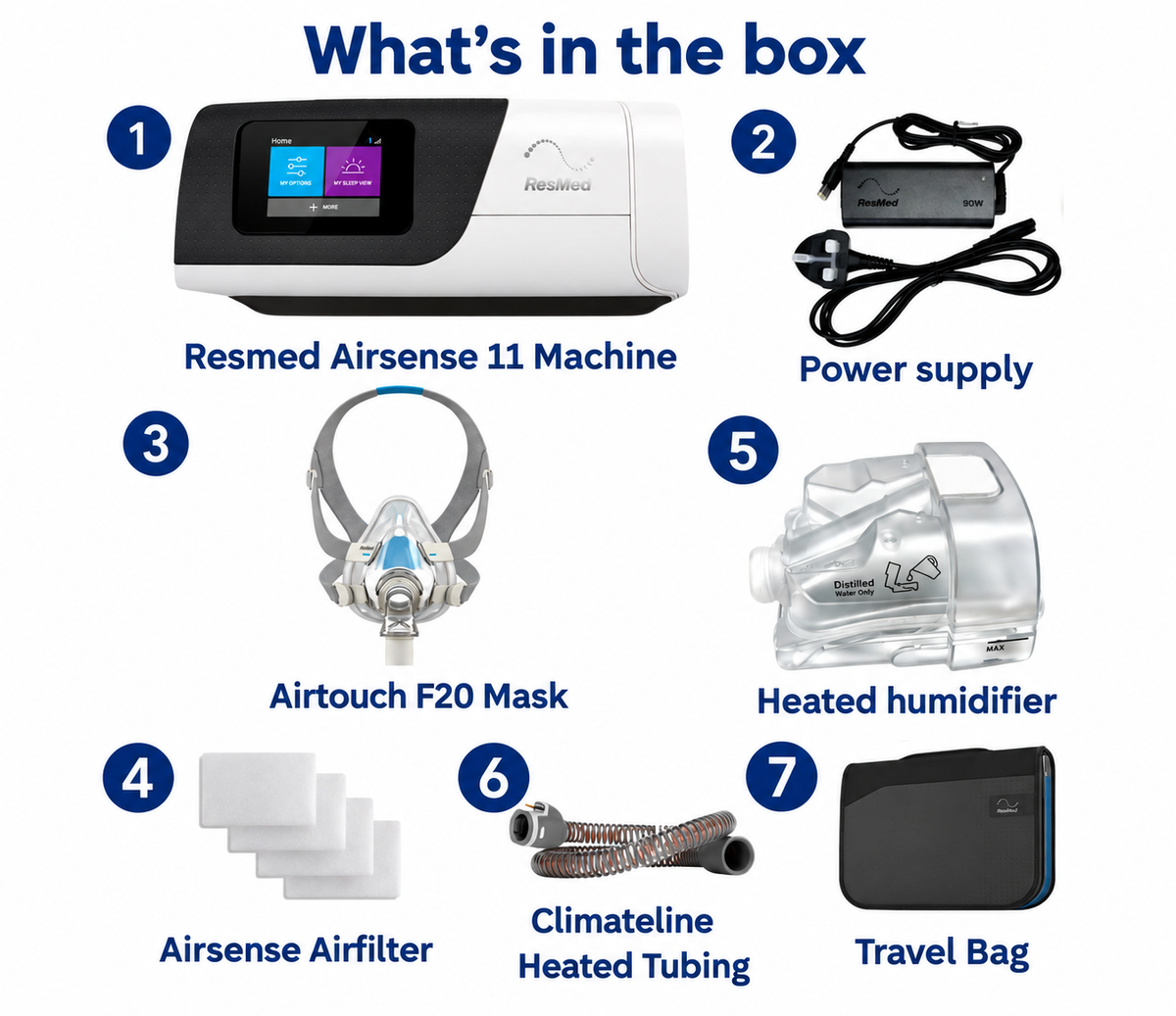 ResMed AirSense 11 AutoSet with Airtouch F20 Mask, Tubing & Humidifier