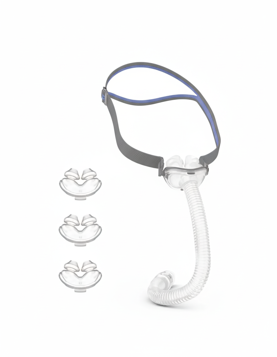 Resmed AirFit P10 Nasal Pillow Tube Frame, Headgear Strap Fit, Full Combination Mask Accessory Includes Headgear Strap, Frame, Tube, S M L Size 3X Nasal Pillow
