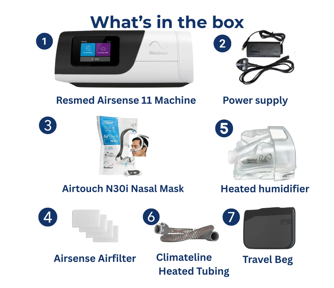 ResMed AirSense 11 AutoSet with Airtouch N30i Nasal Mask, Tubing & Humidifier