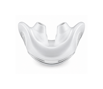 Fisher & Paykel Solo nasal pillow cushion showing the dual nasal openings and silicone seal