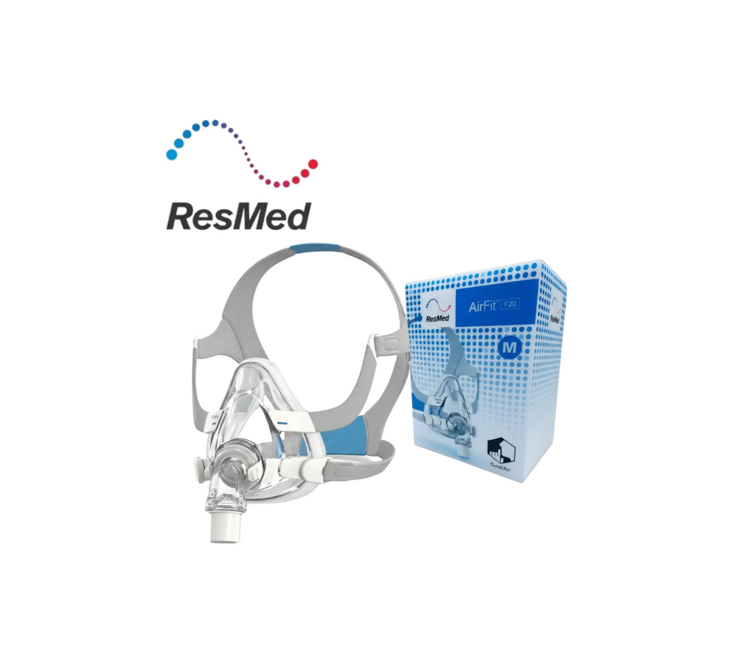 ResMed AirFit F20 Full Face Mask with Comfortable Headgear and Mask Box