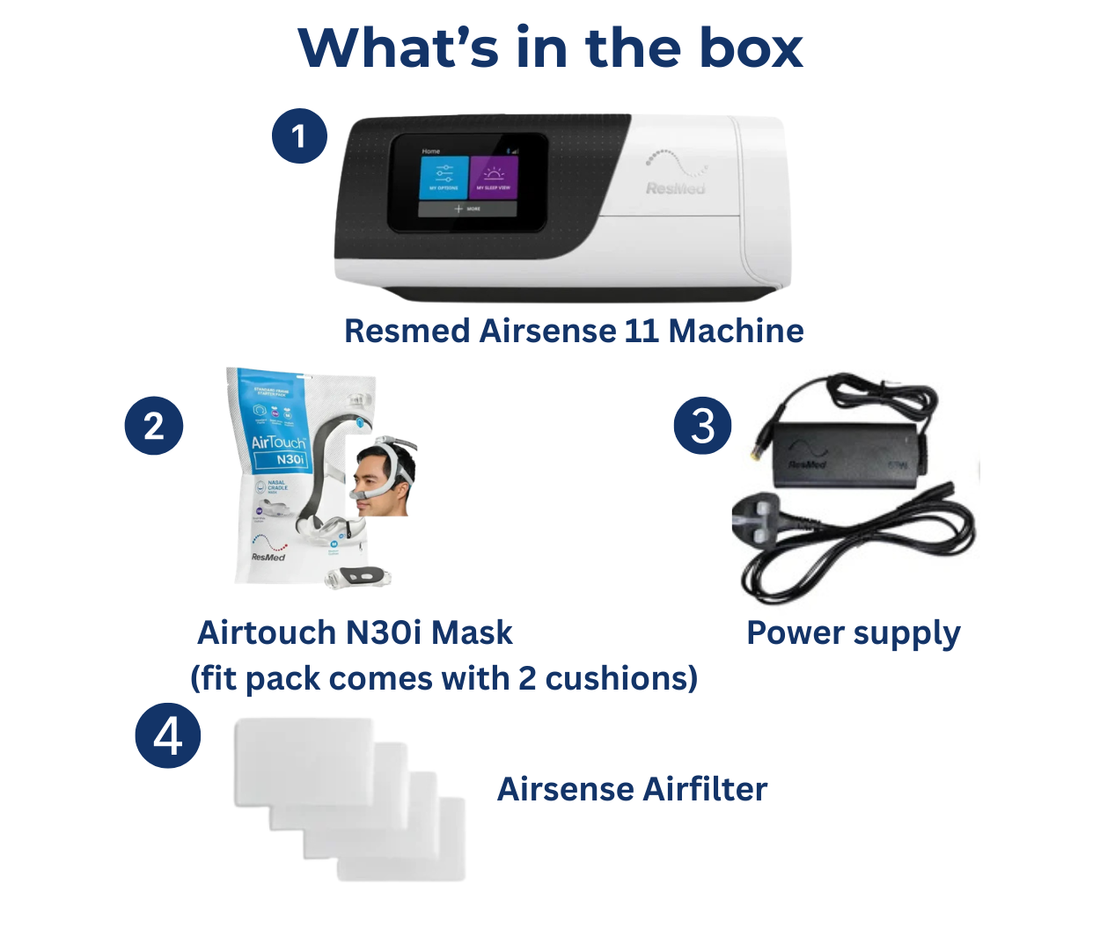 ResMed AirSense 11 Auto CPAP Machine with Airtouch N30i Nasal Mask - CPAPstudio.co.uk