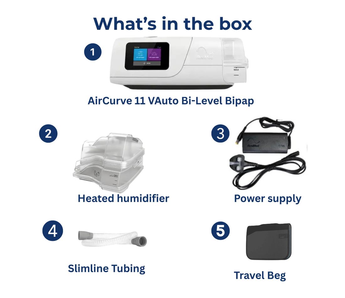 ResMed AirCurve 11 VAuto Bi-Level Bipap With HumidAir- Complete Bundle - CPAPstudio.co.uk