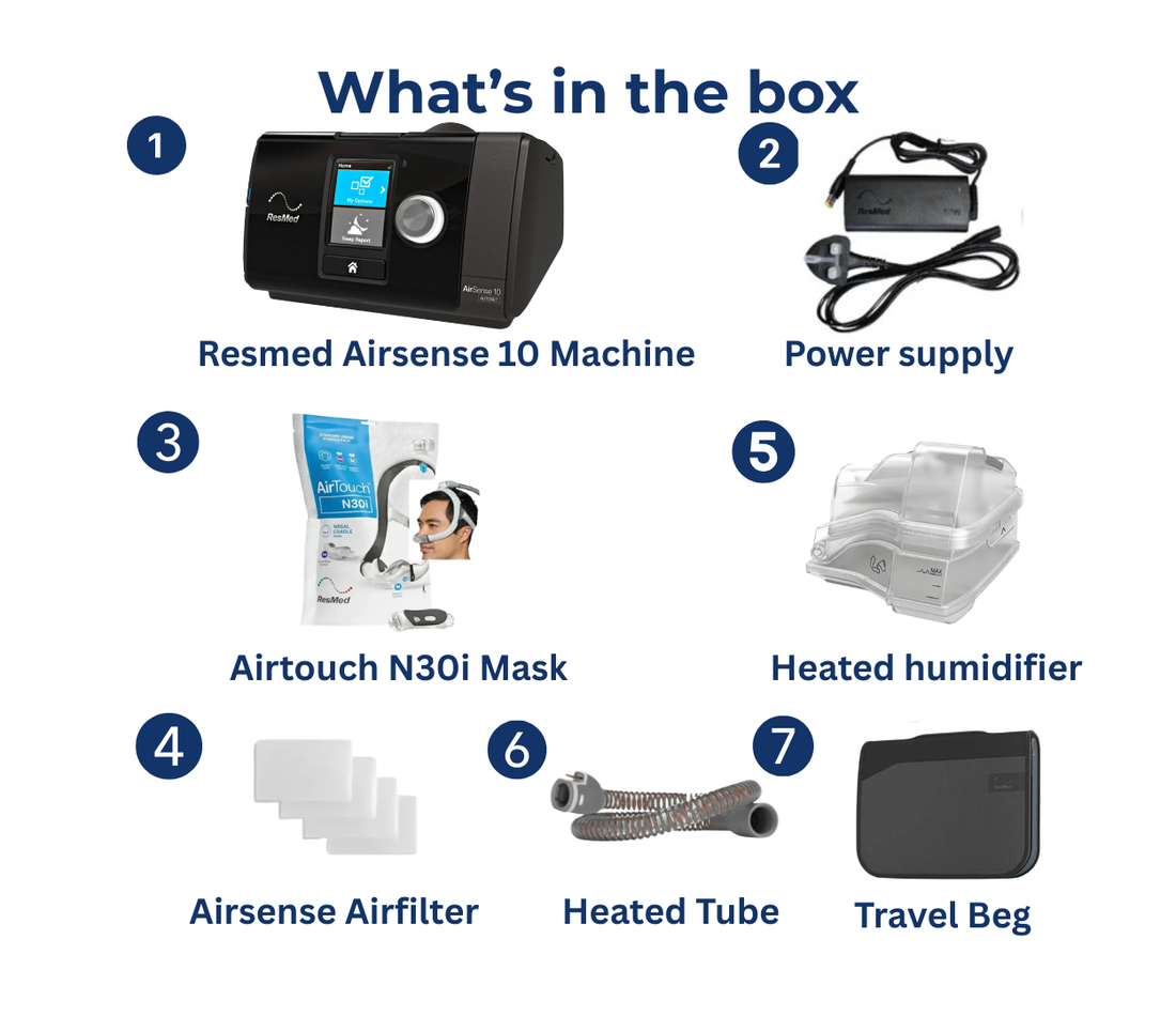 ResMed AirSense 10 Autoset Bundle with Airtouch N30i Mask, Tubing & Humidifier