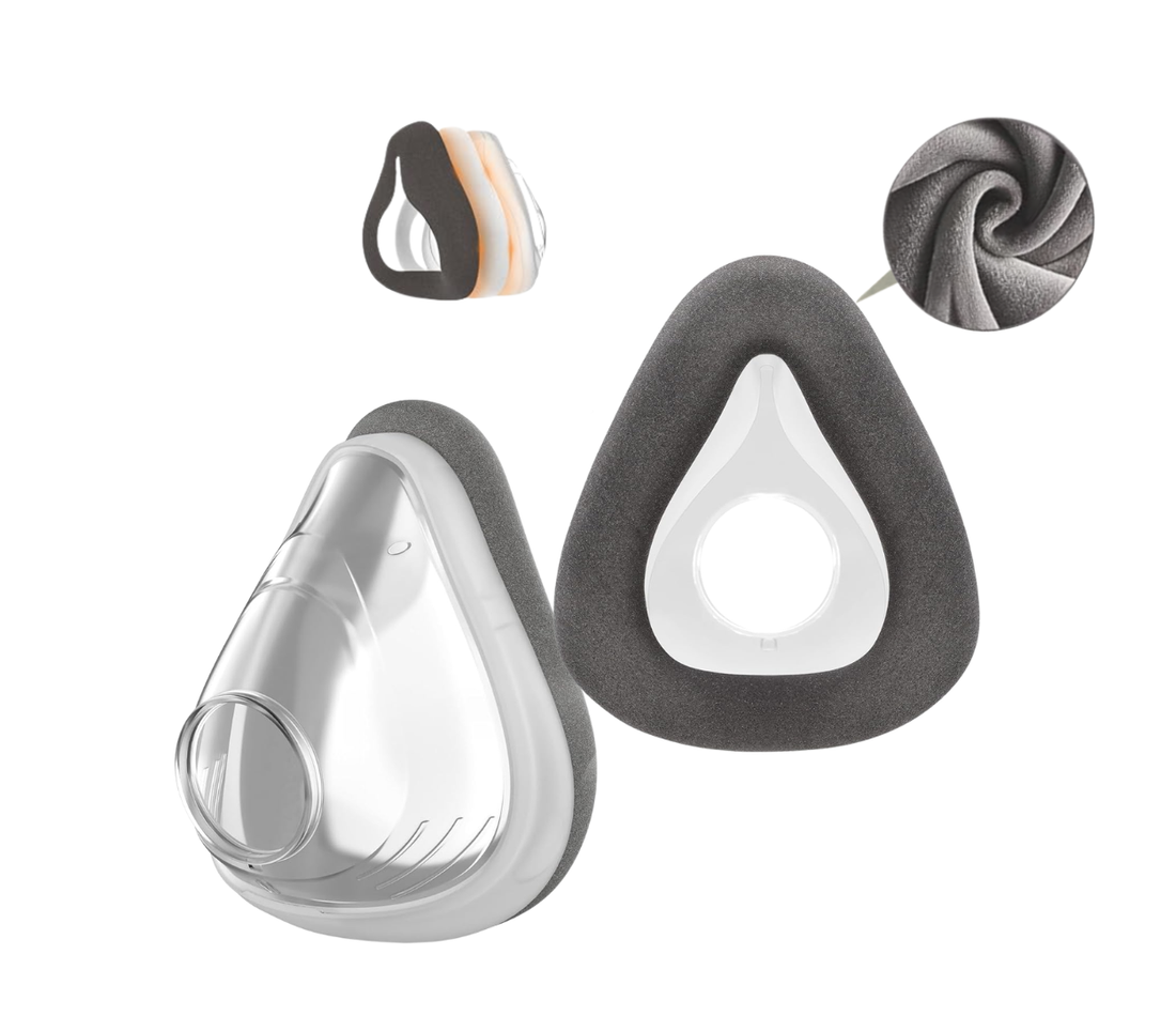 Improved Cushion for Airfit F20 & Airtouch F20 Medium, 3in1 Hybrid Design with Silicone, Sponge and Velvet Fabric, Soft & Warm, Reliable Seal & Perfect Fit for Orignal F20 Full Face CPAP Mask - CPAPstudio.co.uk