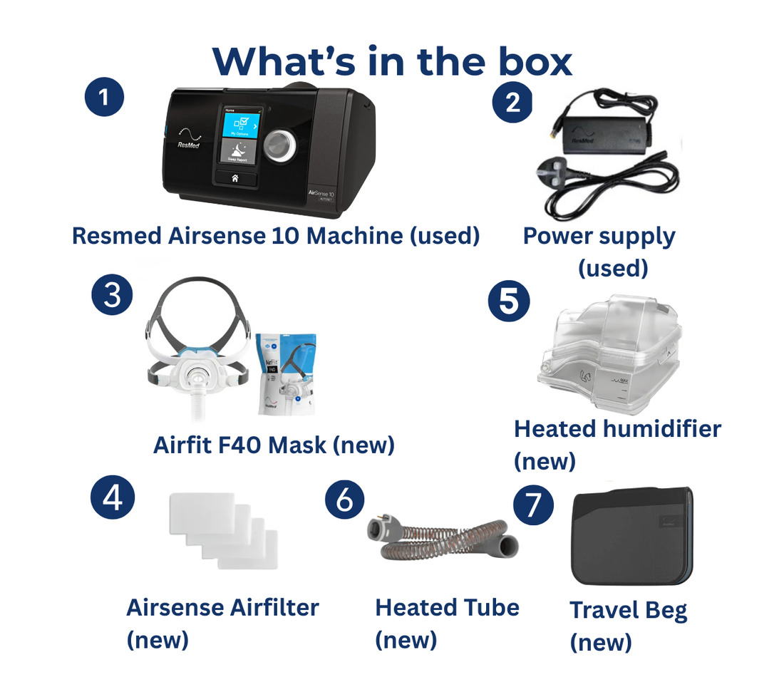 ResMed AirSense 10 Auto CPAP Bundle – F40 Mask, Hose & Humidifier