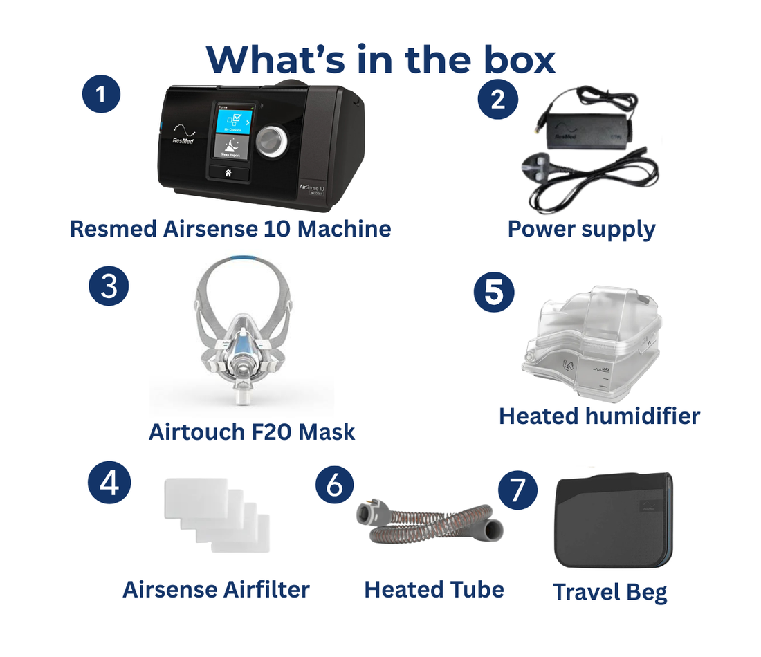 ResMed AirSense 10 AutoSet with Airtouch F20 Mask, Tubing & Humidifier
