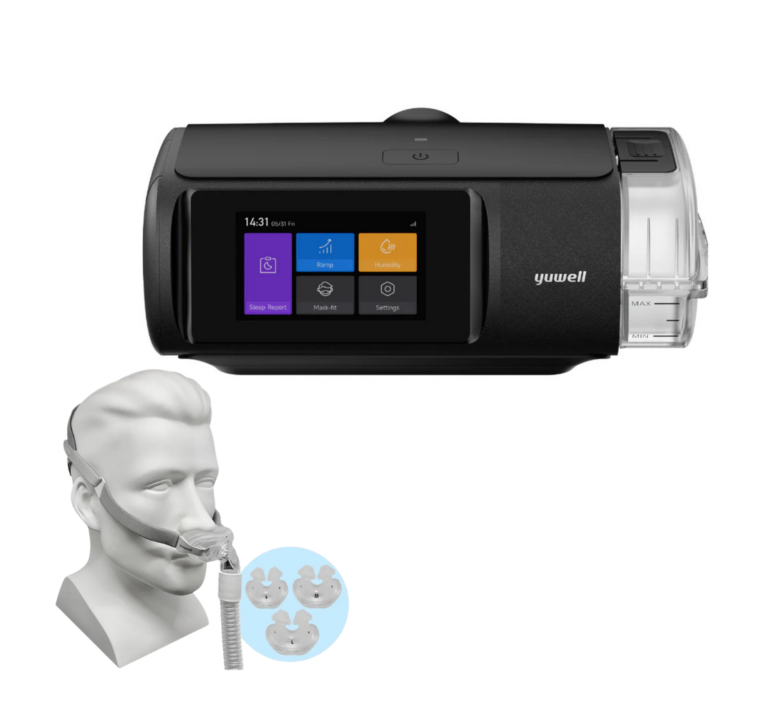 Breathcare III Auto CPAP by Yuwell with BreathWear Nasal Pillow Mask Fit Pack