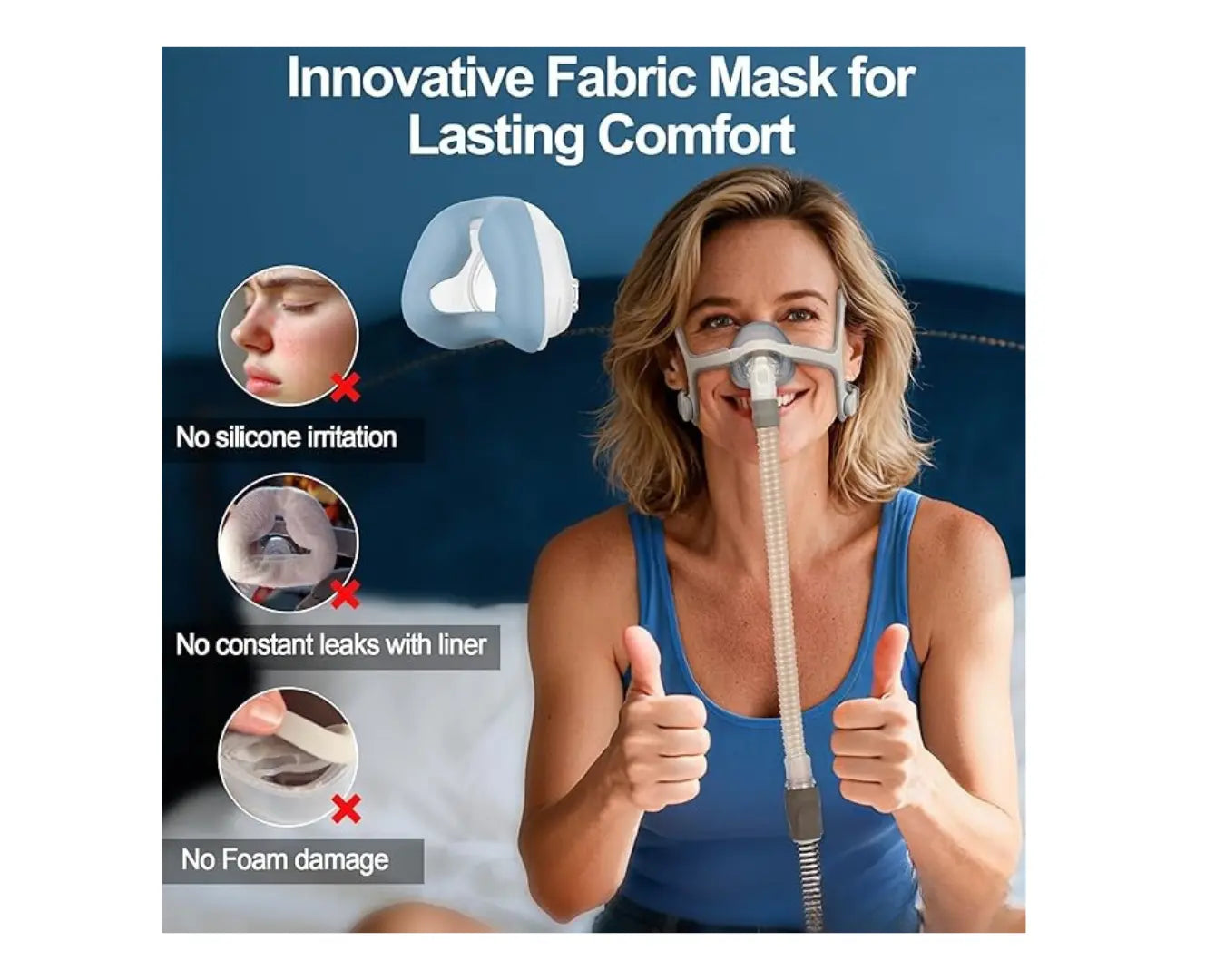 Fabric Cushion for Airfit N20 & for Airtouch N20 - with Soft Breathable Fabric Cover for Cozy Fit & Secure Seal - CPAPstudio.co.uk