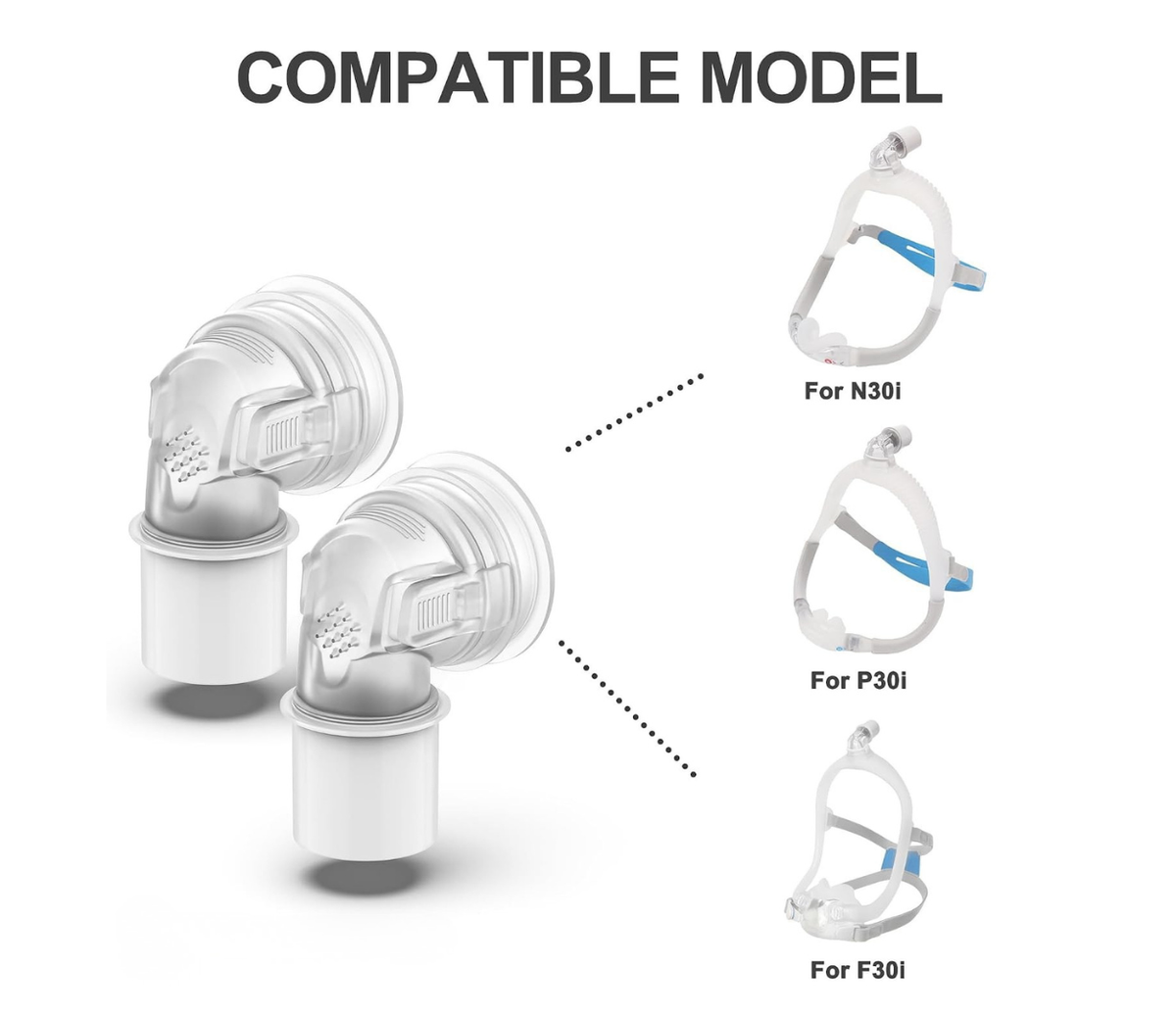 Replacement Swivel Elbow Connector Compatible with Airfit N30i&P30i&F30i,Tube Quick-Release Elbow,Great-Value