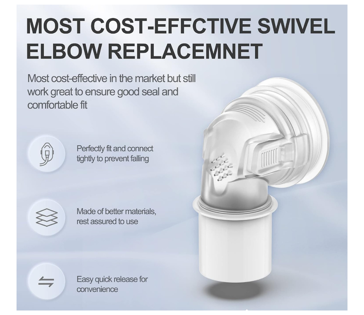 Replacement Swivel Elbow Connector Compatible with Airfit N30i&P30i&F30i,Tube Quick-Release Elbow,Great-Value