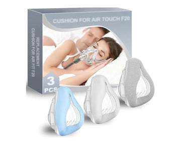 3-Pack Fabric Replacement Mask Cushions for AirFit F20 & AirTouch F20 – Cooling, Velvet & All-Season Kit, CPAP Supplies, Patented Full Face Comfort for Hot & Cold Sleepers - CPAPstudio.co.uk
