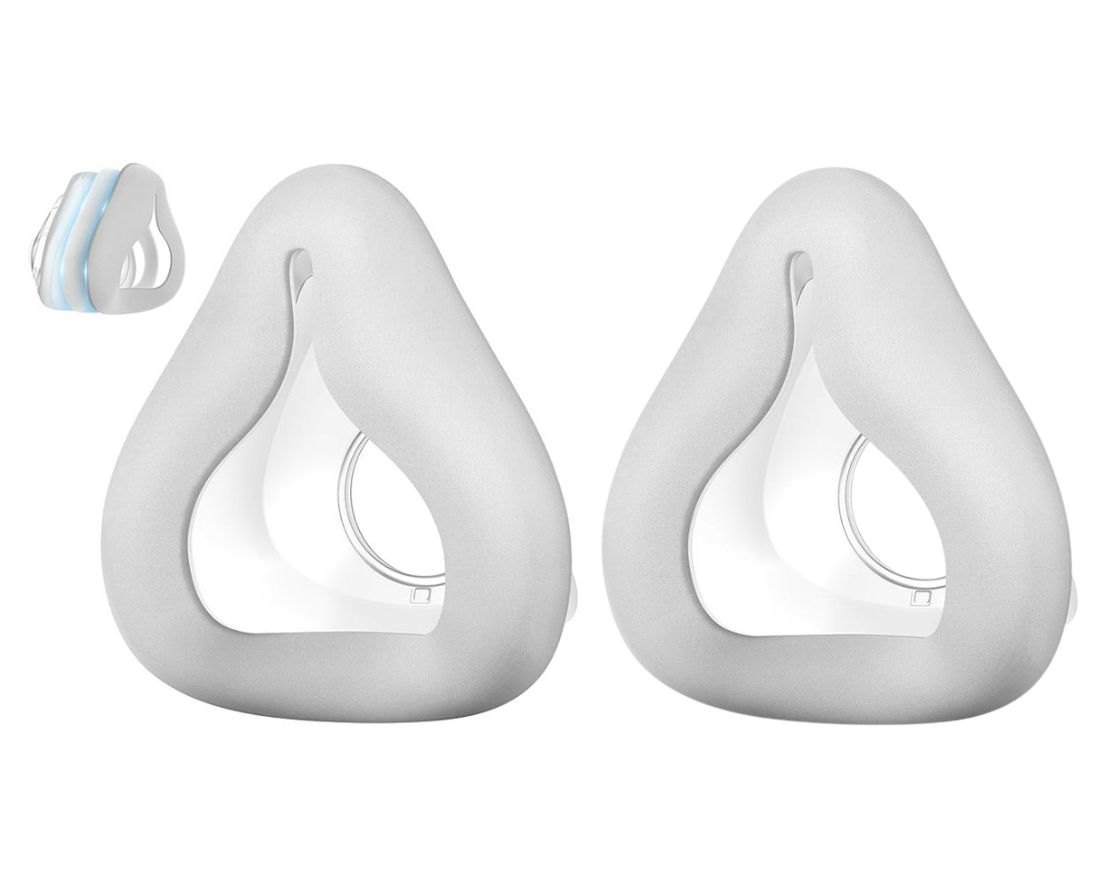 Replacement Full Face Cushions for AirFit F20, 3-in-1 Design with Silicone, Sponge & Fabric, Cozy Touch and Leak-Free Seal, 1 pack or 2 Pack- Grey