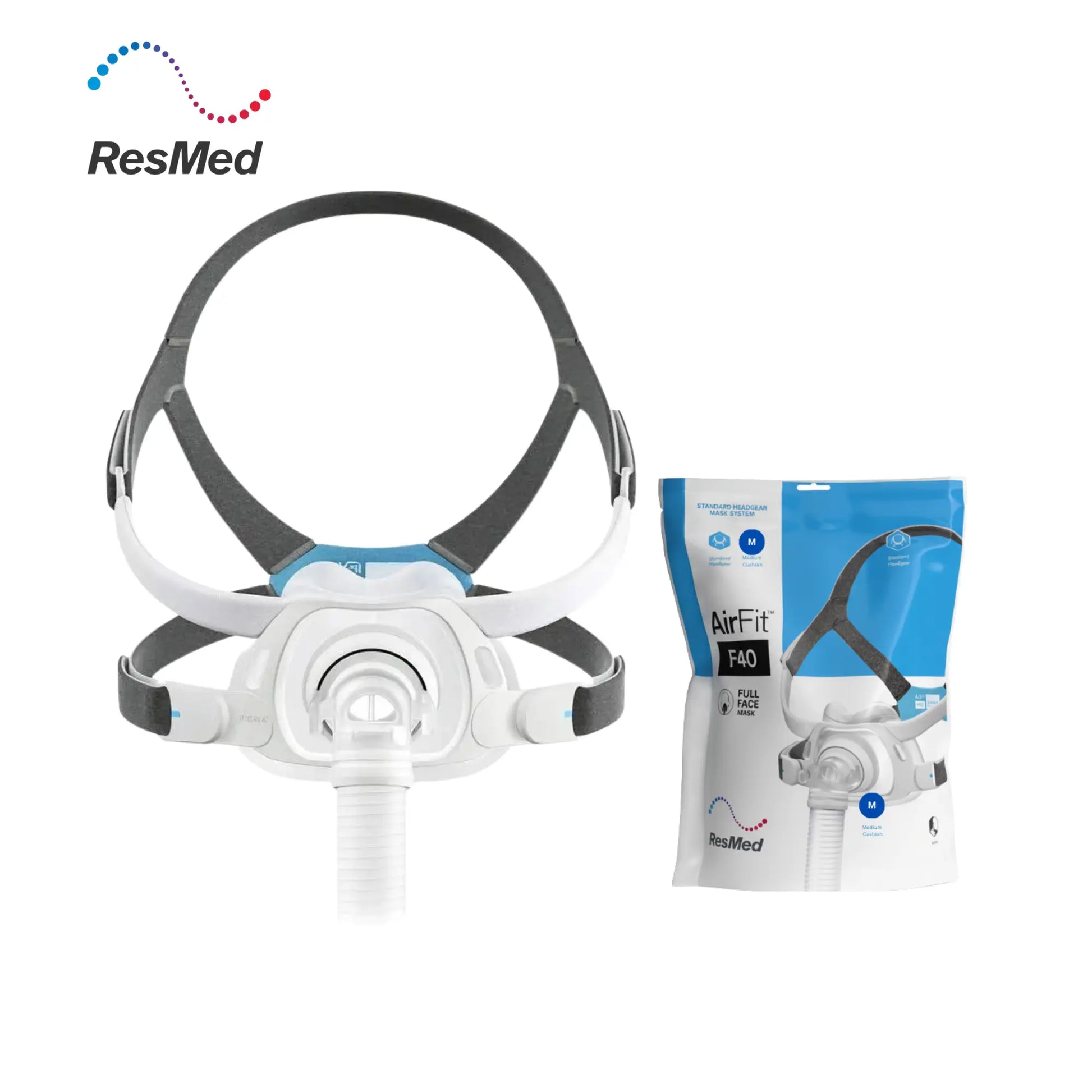ResMed AirFit F40 Full Face CPAP Mask – Comfortable Leak-Free Seal, Quiet Sleep Therapy - CPAPstudio.co.uk
